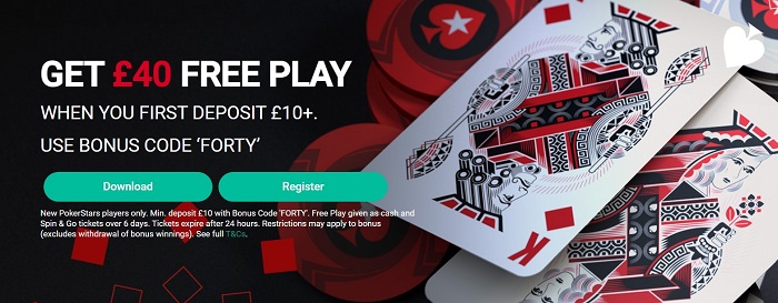 Pokerstars bonus code "forty", Get £40 Free Play