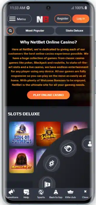 NetBet Casino Mobile Gaming