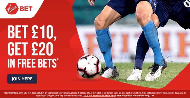 virgin bet uk sports welcome offer Bet £10, Get £20 in Free Bets