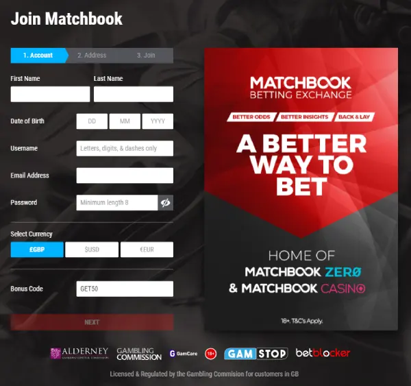 Matchbook Registration